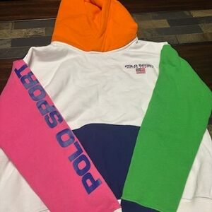 Polo by Ralph Lauren Multicolor Hoodie - White, Orange, Pink, Green